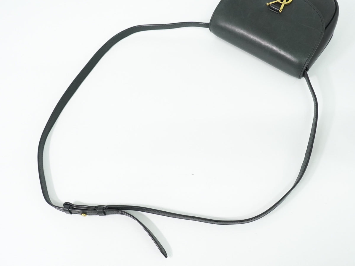 Saint Laurent Kaia Leather Black Leather Shoulder Bag Bag (Pre-Owned)
