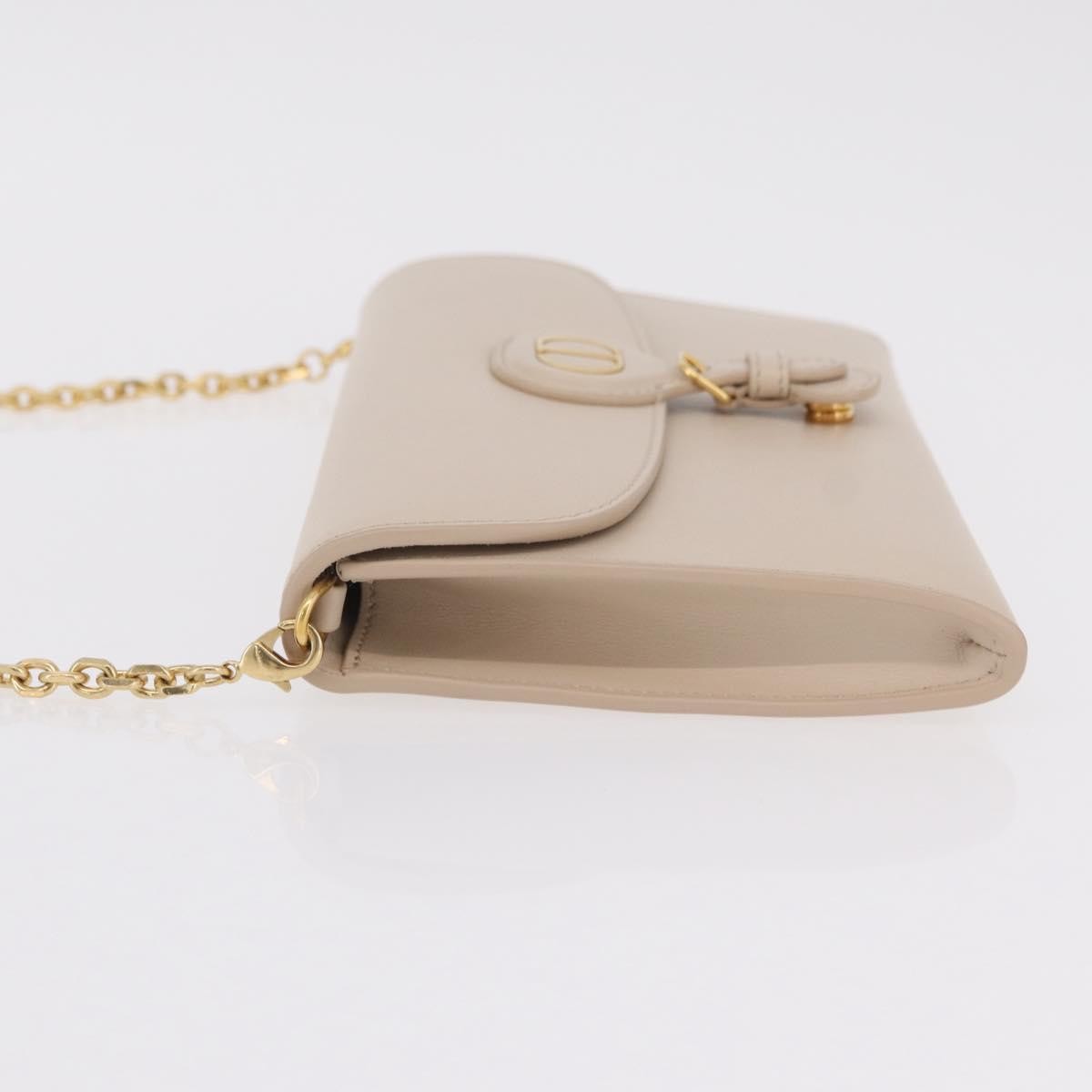Christian Dior Bobby Flap Leather Beige Leather Shoulder Bag Bag (Pre-Owned)