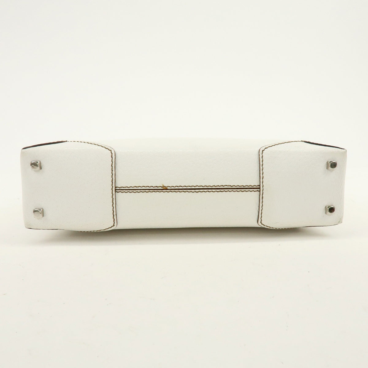 Salvatore Ferragamo Shoulder Bag Leather White Leather Shoulder Bag Bag (Pre-Owned)