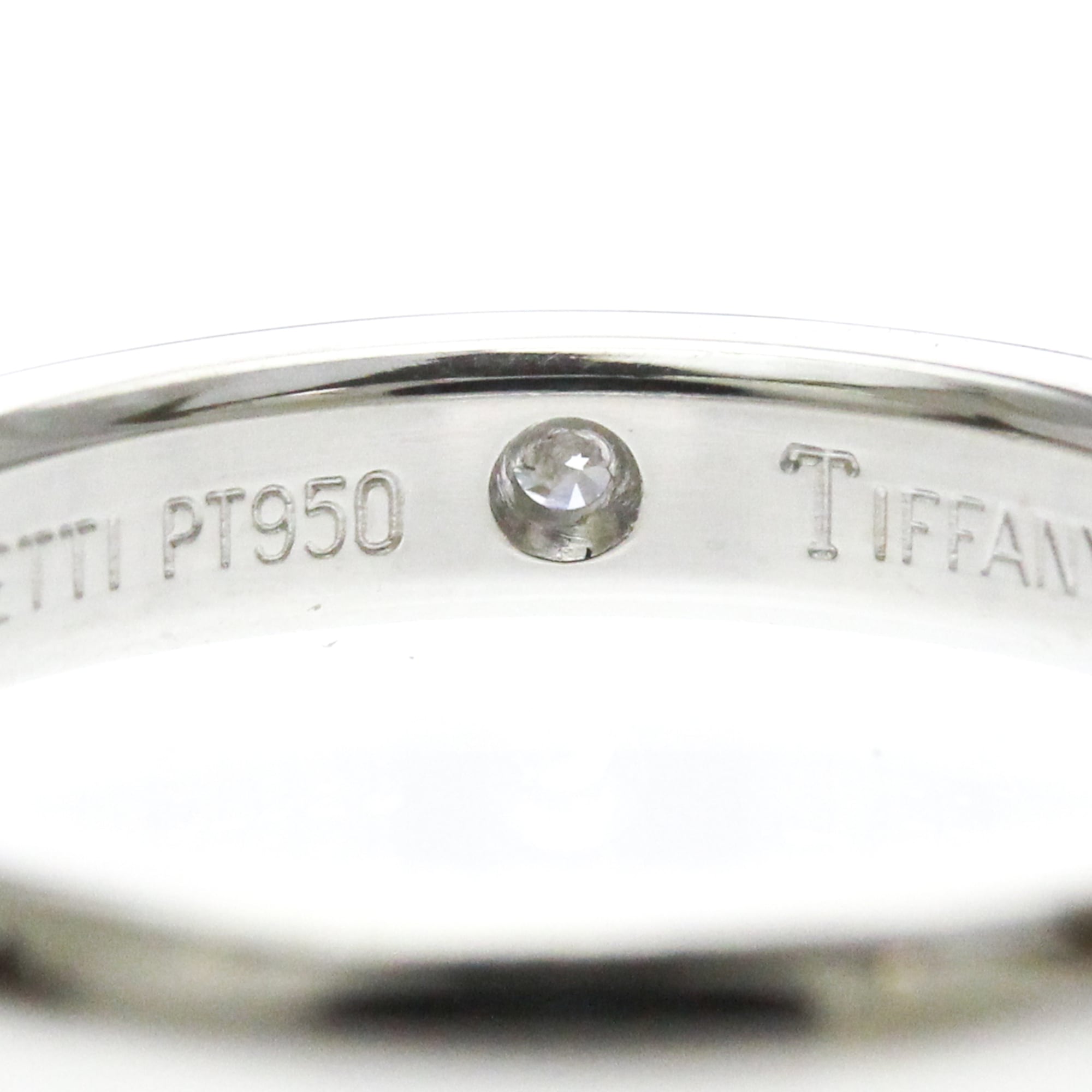 Tiffany & Co. Elsa Peretti 1 Diamond Stacking Band 950 Platinum With Diamond Silver Platinum Ring Jewelry (Pre-Owned)