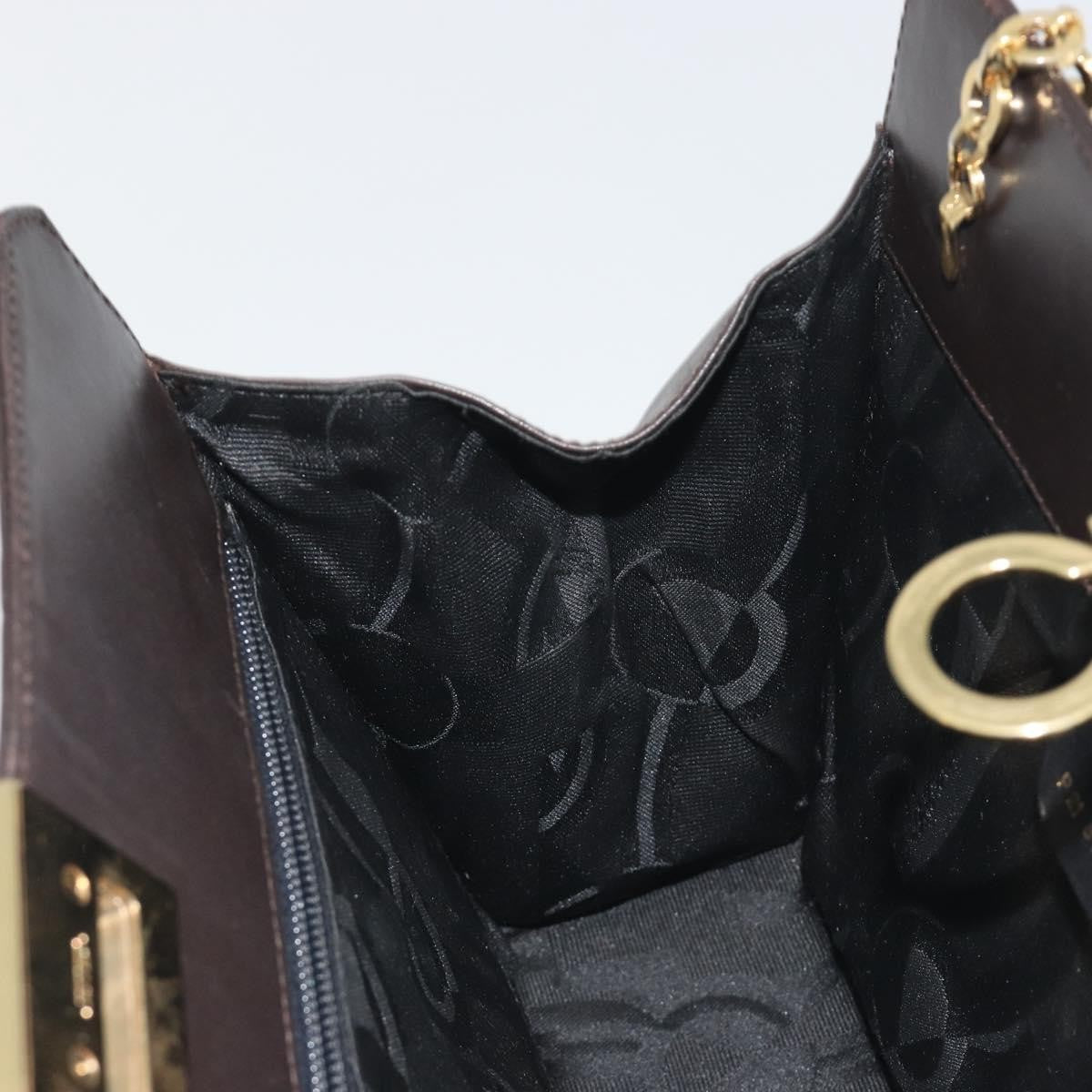 Salvatore Ferragamo Vintage Gancini Chain Leather Brown Leather Shoulder Bag Bag (Pre-Owned)