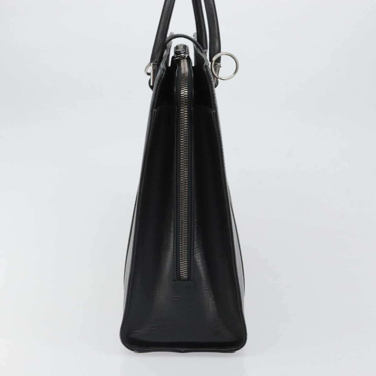 Gucci Vintage Leather Black Leather Handbag (Pre-Owned)