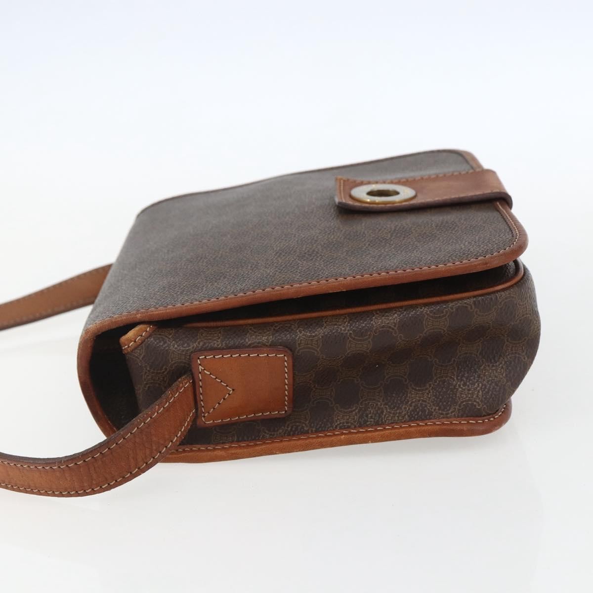 Celine Macadam Shoulder Pvc Leather Brown Pvc Shoulder Bag Bag (Pre-Owned)