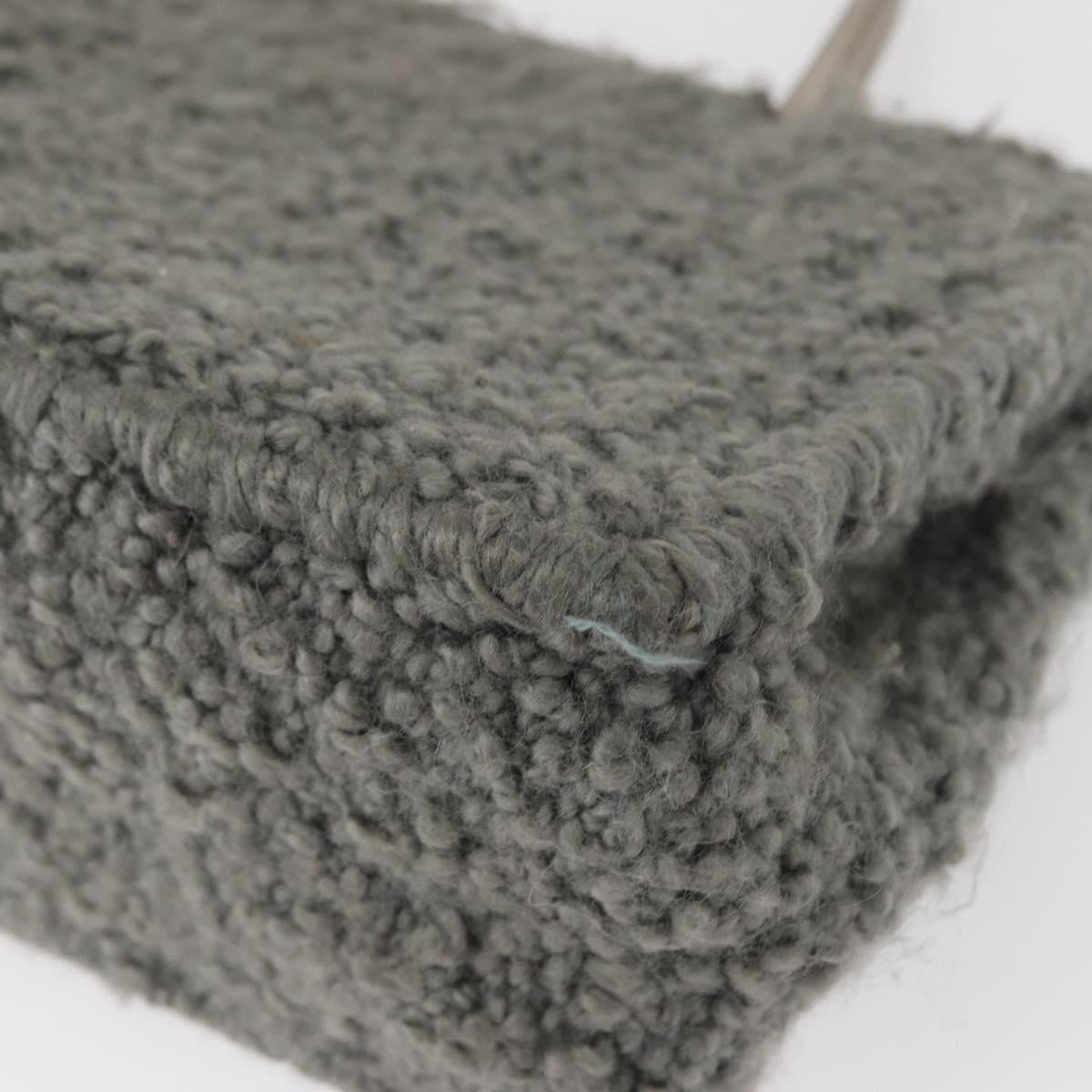 Salvatore Ferragamo Gancini Wool Gray Wool Handbag (Pre-Owned)