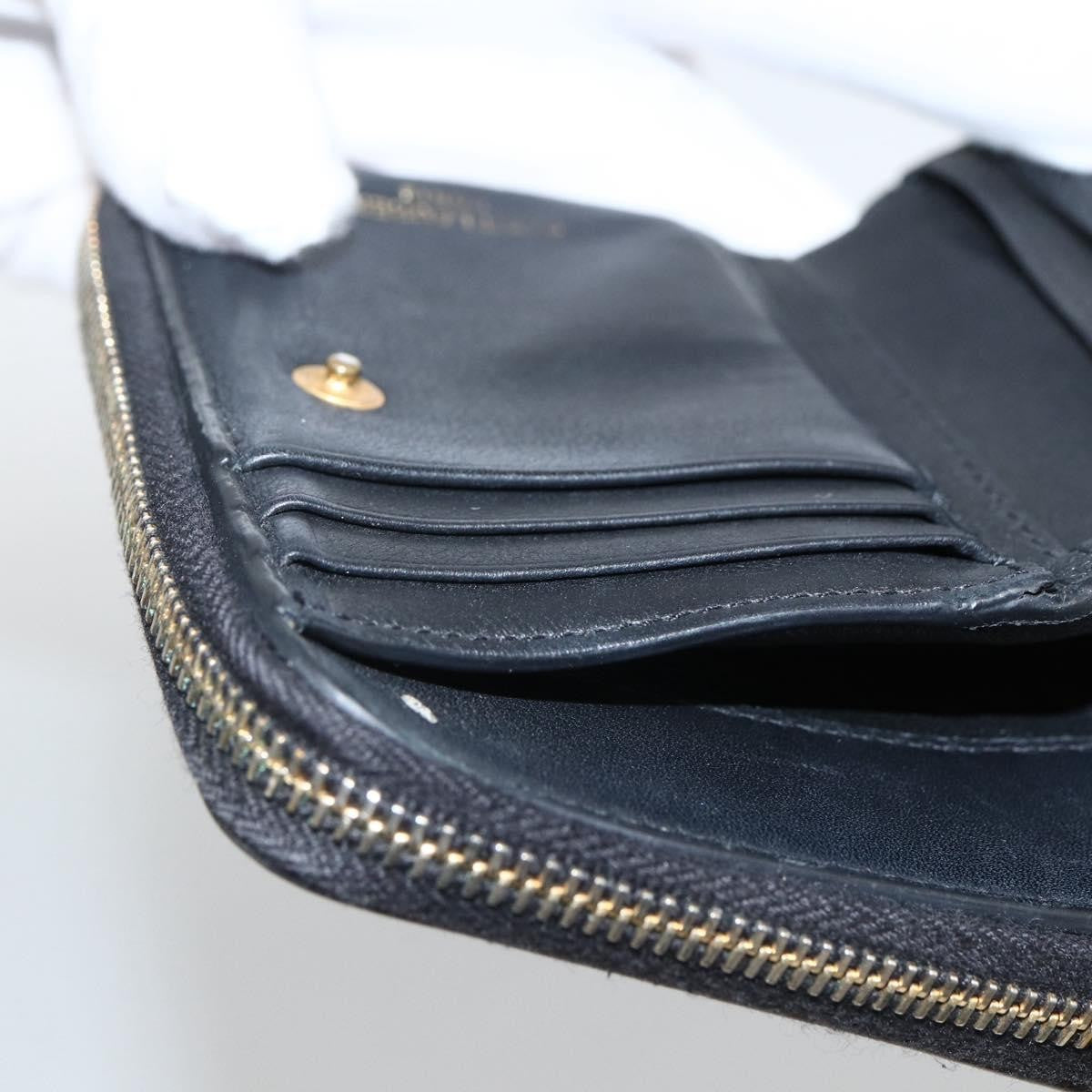 Saint Laurent Classic Monogram Ysl Line Zip Around Leather Black Leather Wallets Accessory (Pre-Owned)