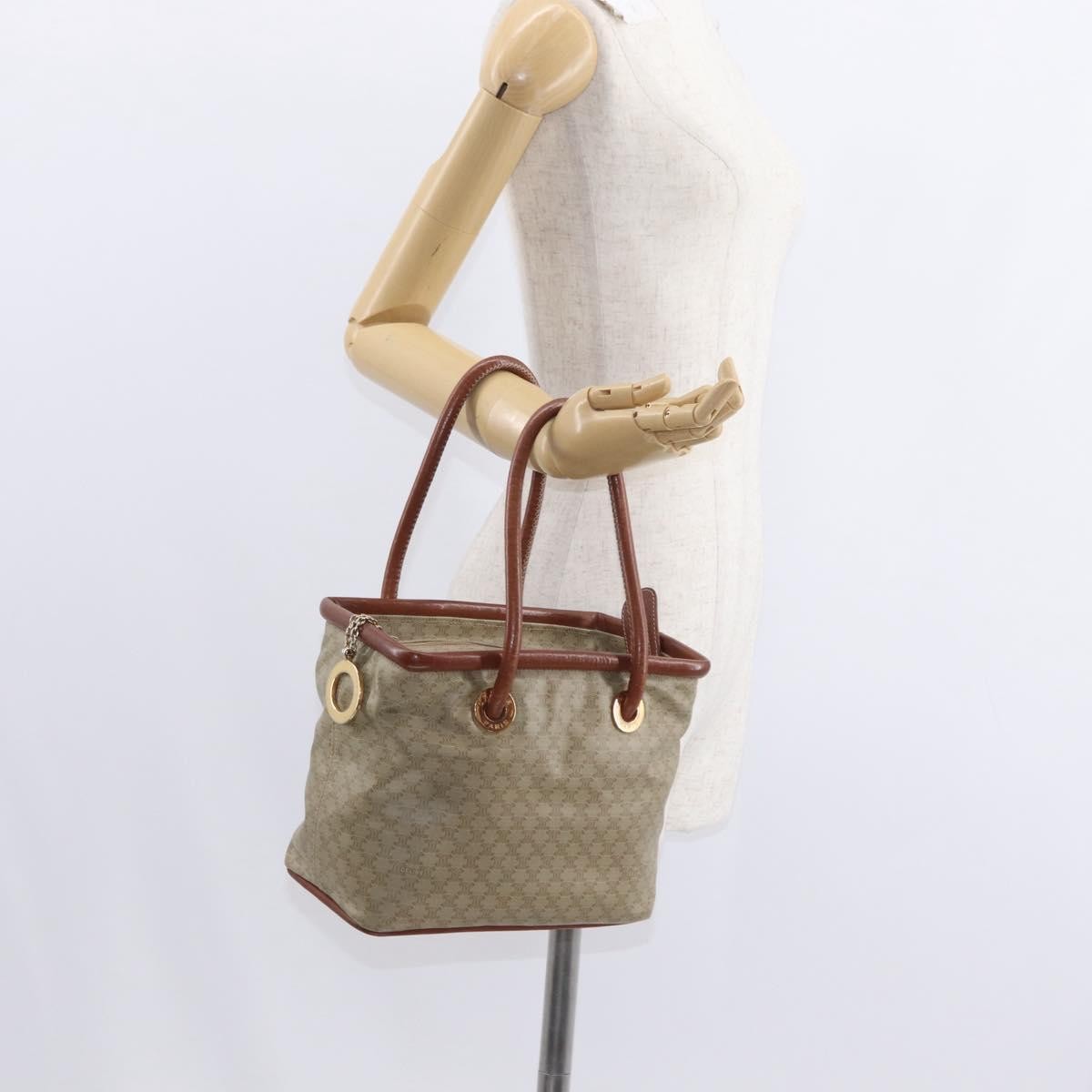 Celine Vintage Macadam Canvas Beige Canvas Backpack Bag (Pre-Owned)