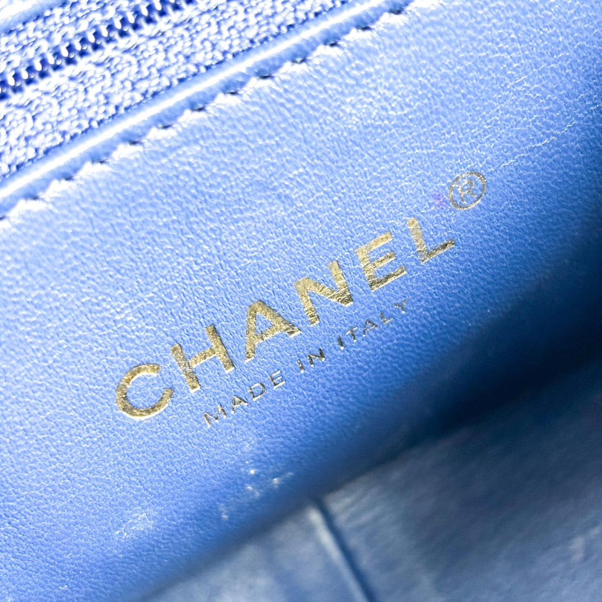 Chanel Carry Chic Flap Quilted Lambskin Blue Leather Shoulder Bag Bag (Pre-Owned)