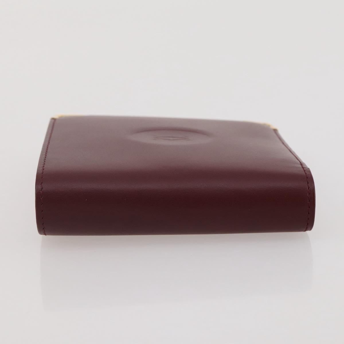 Cartier Coin Purse Must De Cartier Leather Burgundy Leather Wallets Accessory (Pre-Owned)