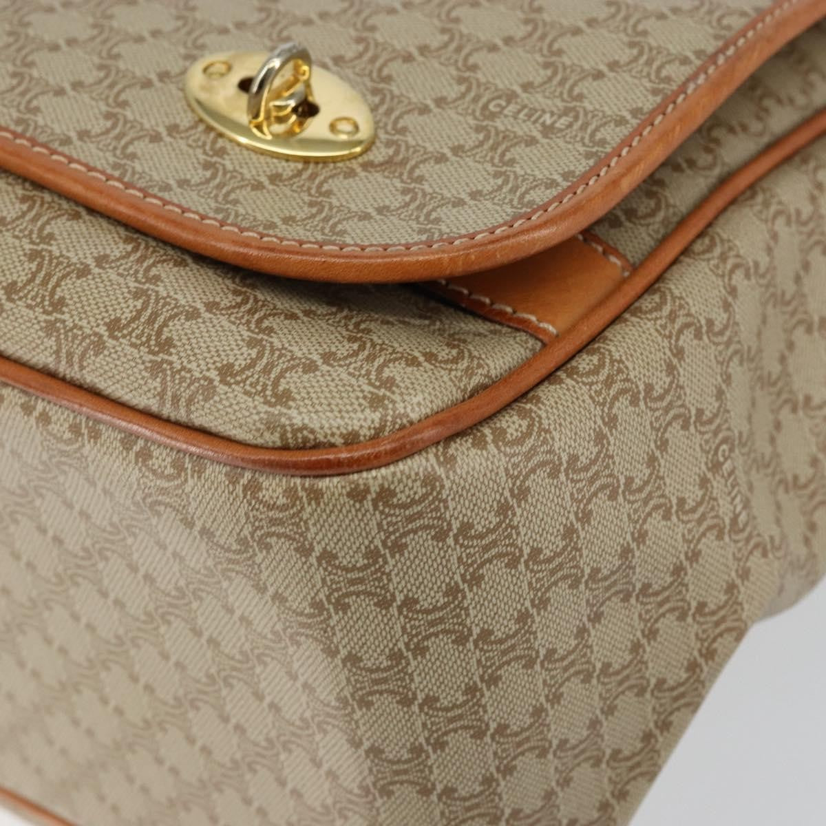 Celine Macadam Shoulder Pvc Leather Beige Canvas Bag (Pre-Owned)