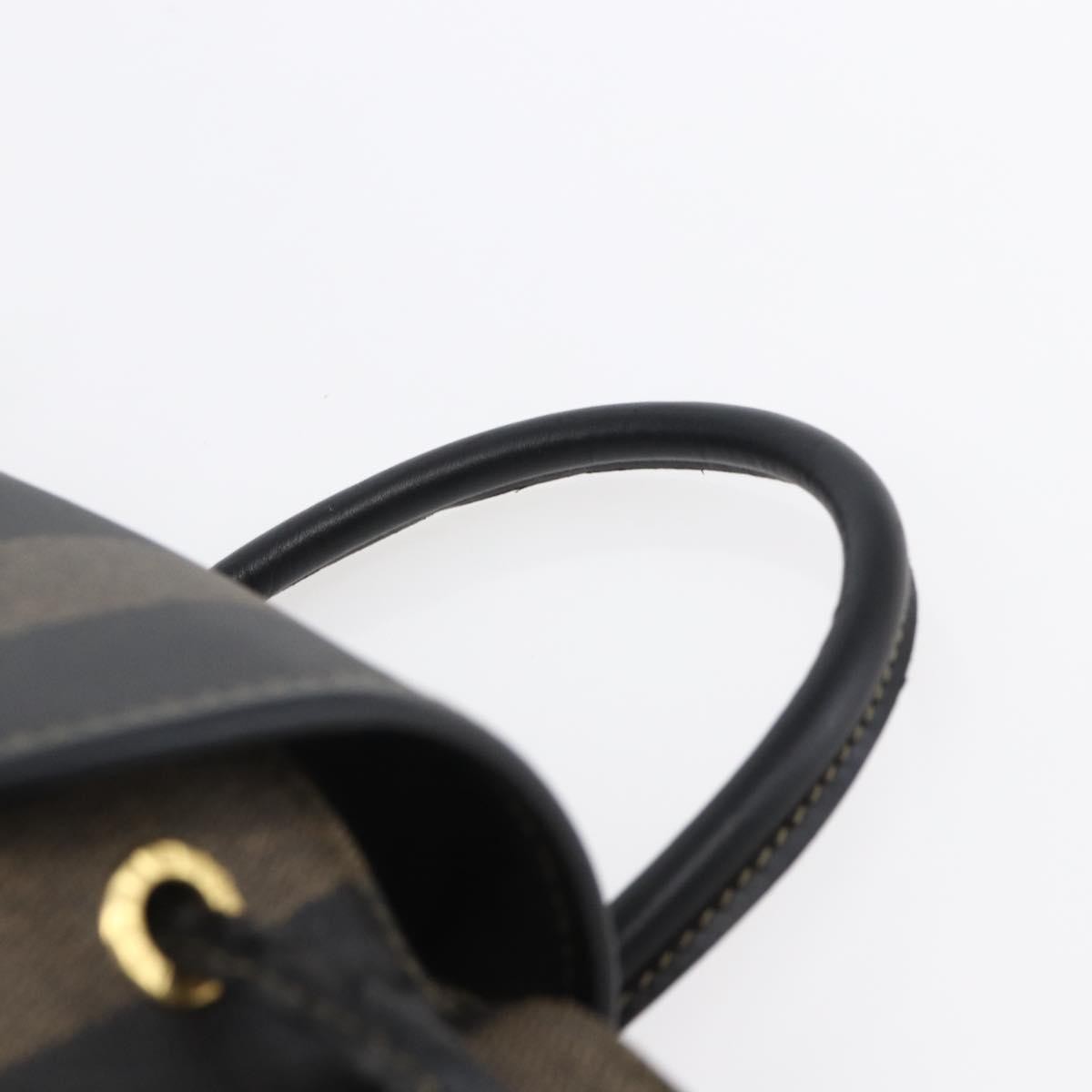 Fendi Vintage Pequin Logo Coated Canvas Brown Canvas Backpack Bag (Pre-Owned)