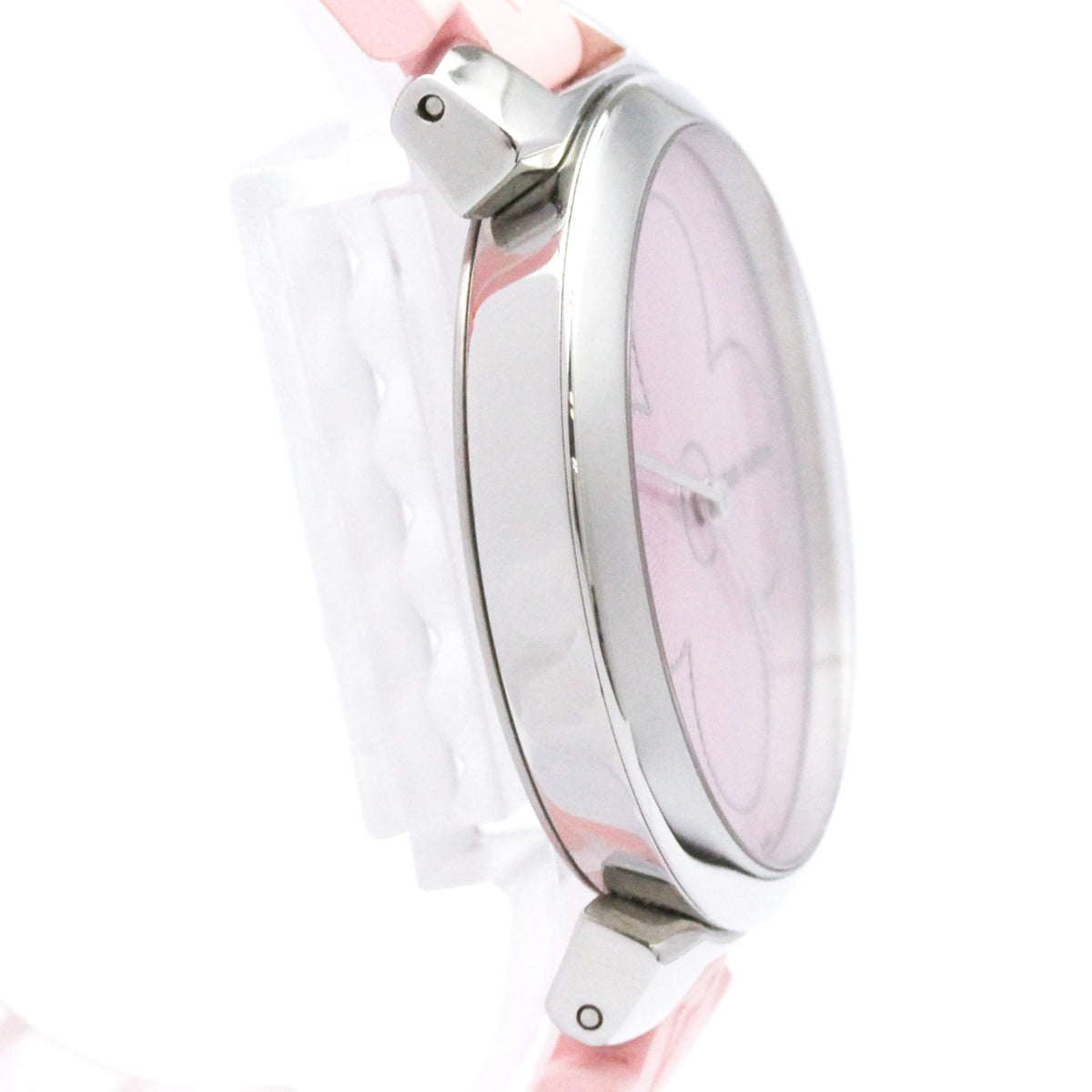 Louis Vuitton Tambour Quartz Stainless Steel And Monogram Rubber Watch (Pre-Owned)