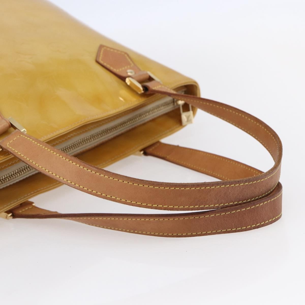 Louis Vuitton Houston Monogram Vernis Beige Patent_Leather Handbag (Pre-Owned)