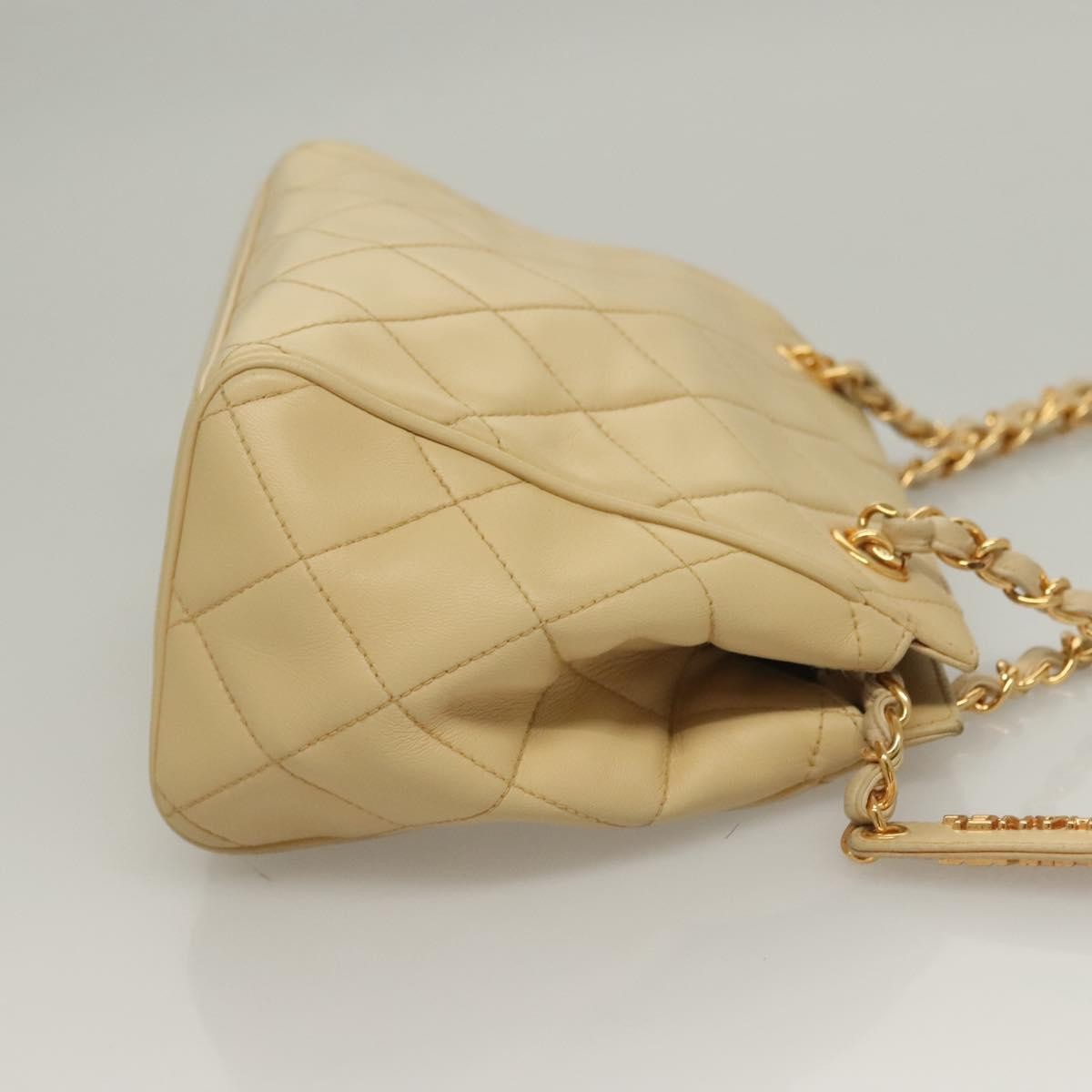Chanel Chain Leather Beige Leather Shoulder Bag Bag (Pre-Owned)