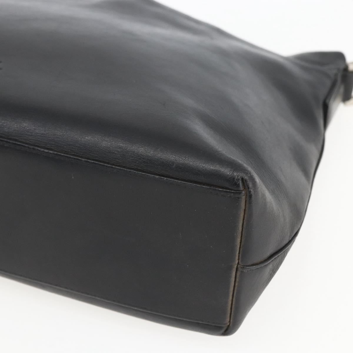 Chanel Vintage Leather Black Leather Shoulder Bag Bag (Pre-Owned)