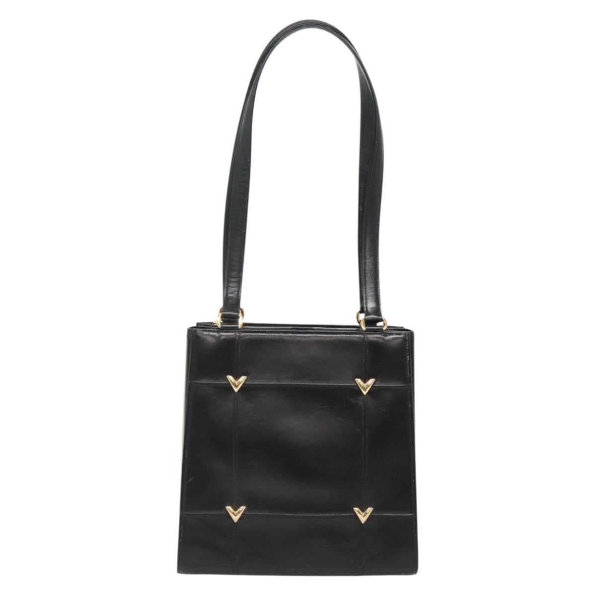 Valentino Garavani Vintage Leather Black Leather Shoulder Bag Bag (Pre-Owned)