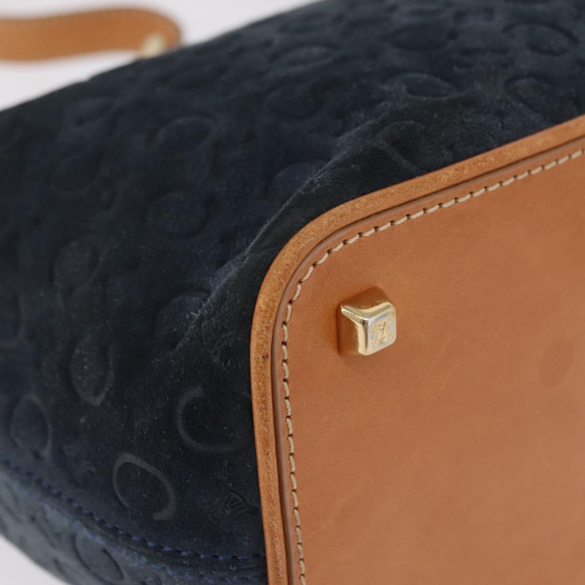 Celine C Macadam Shoulder Suede Navy Suede Handbag (Pre-Owned)
