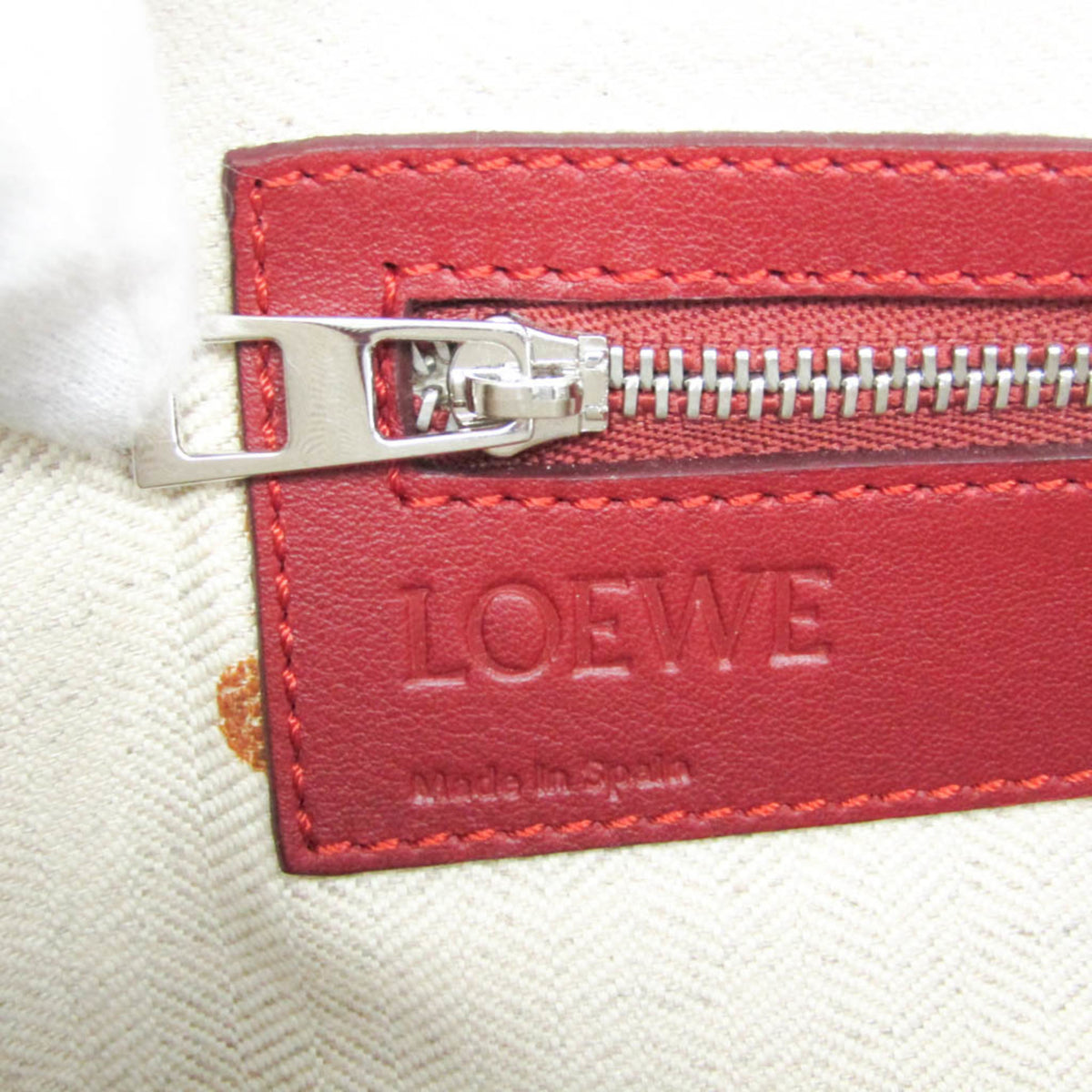 Loewe Toledo Leather Red Leather Briefcase Bag (Pre-Owned)