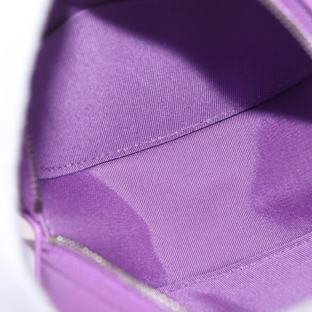 Chanel Round Clutch With Chain Quilted Lambskin Purple Leather Clutche & Pouche Bag (Pre-Owned)
