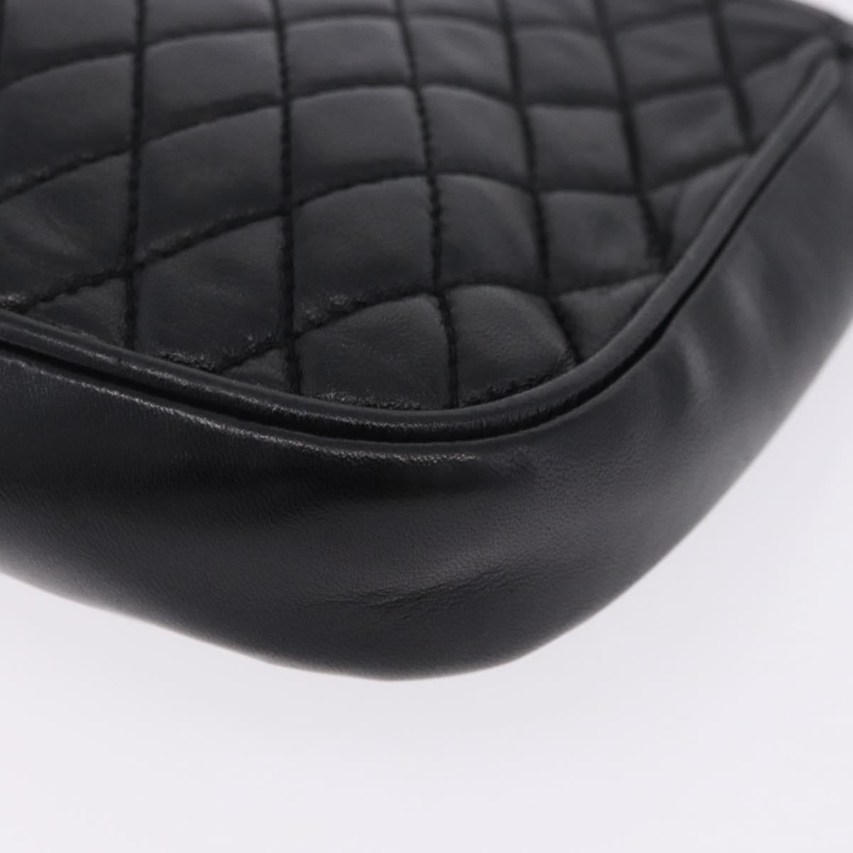 Bally Vintage Chain Quilted Leather Black Leather Shoulder Bag Bag (Pre-Owned)