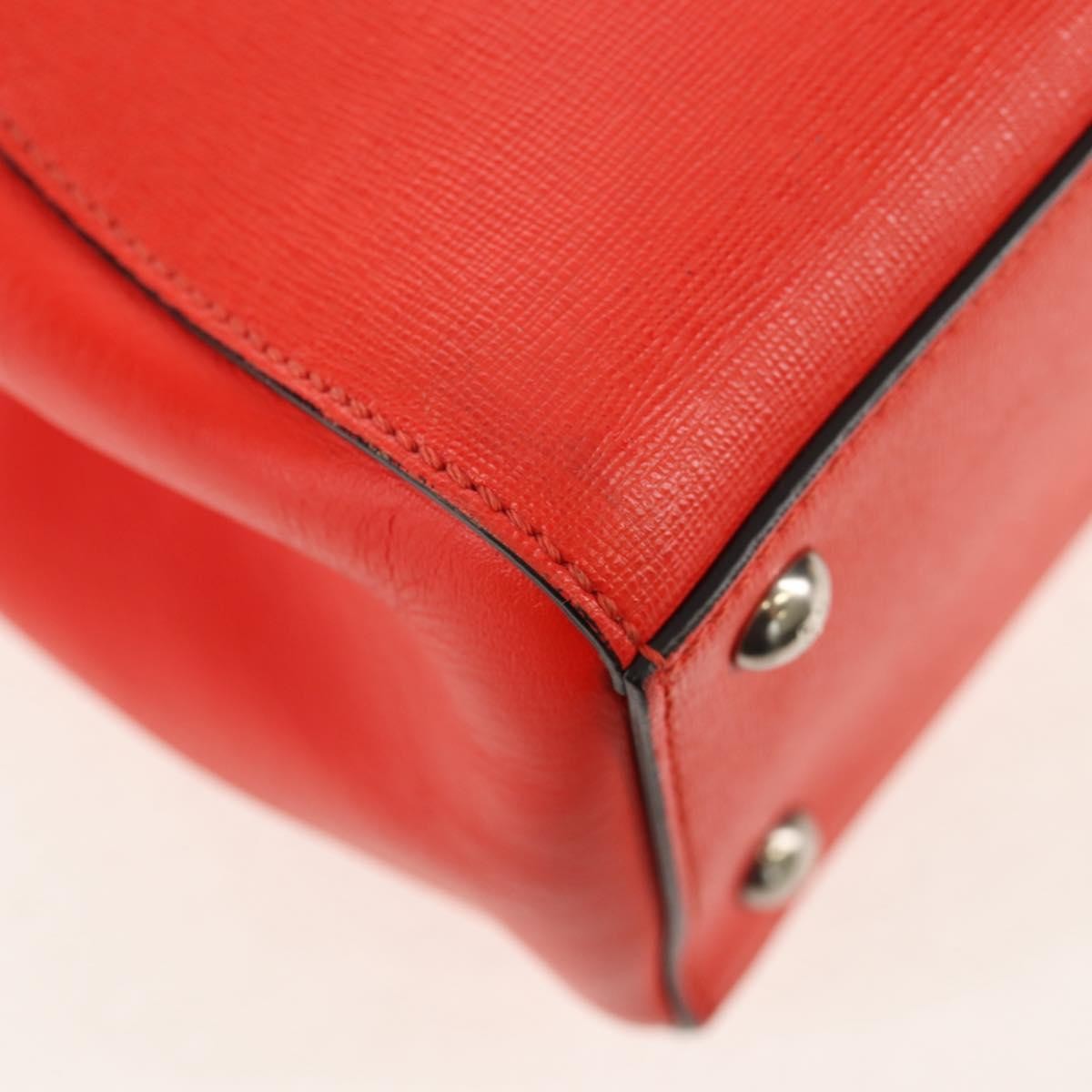 Fendi 2Jours Leather Red Leather Tote Bag Bag (Pre-Owned)