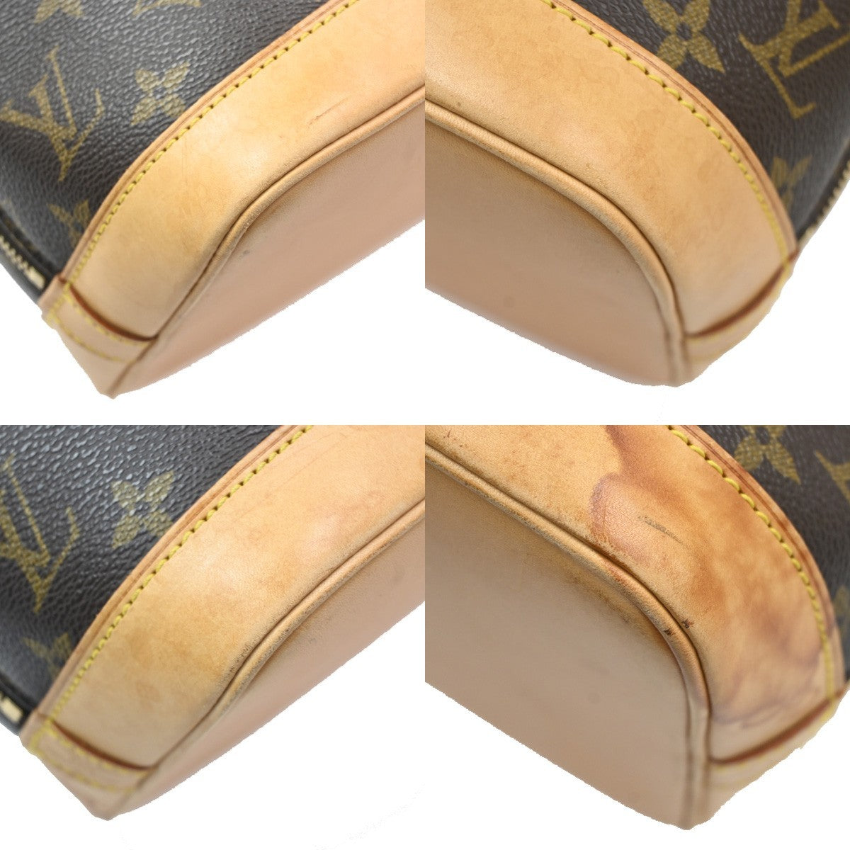 Louis Vuitton Alma Monogram Brown Leather Handbag (Pre-Owned)