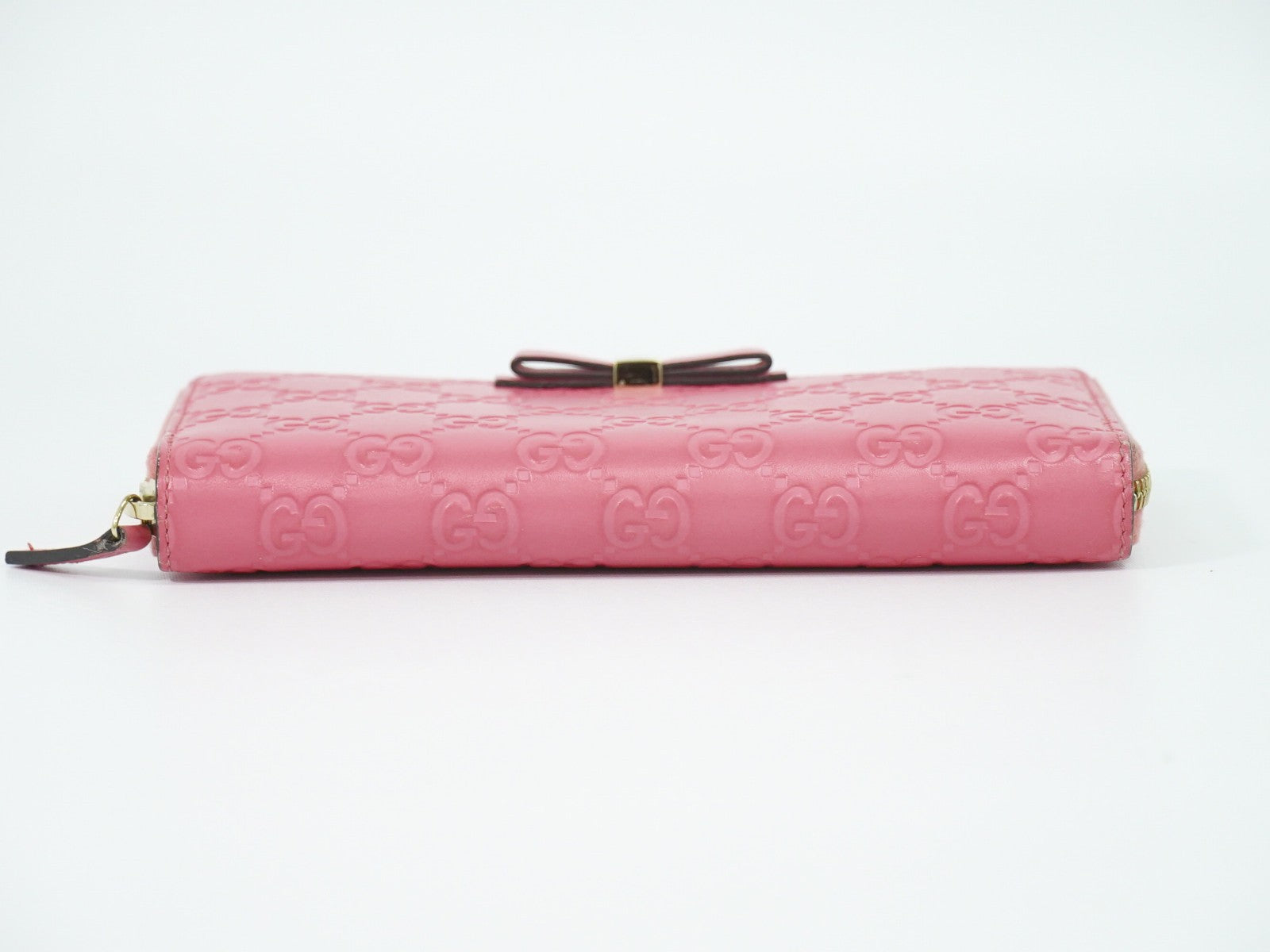 Gucci Zip Around Wallet (Outlet) Microguccissima Leather Pink Leather Wallets Accessory (Pre-Owned)