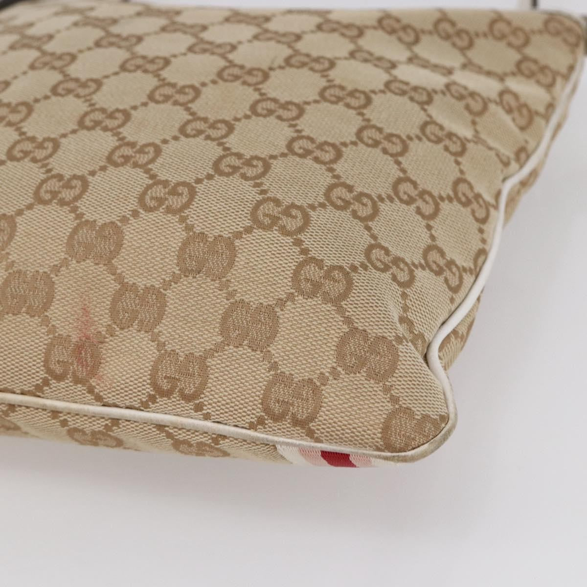 Gucci Jolicoeur Messenger Gg Canvas Beige Canvas Shoulder Bag Bag (Pre-Owned)