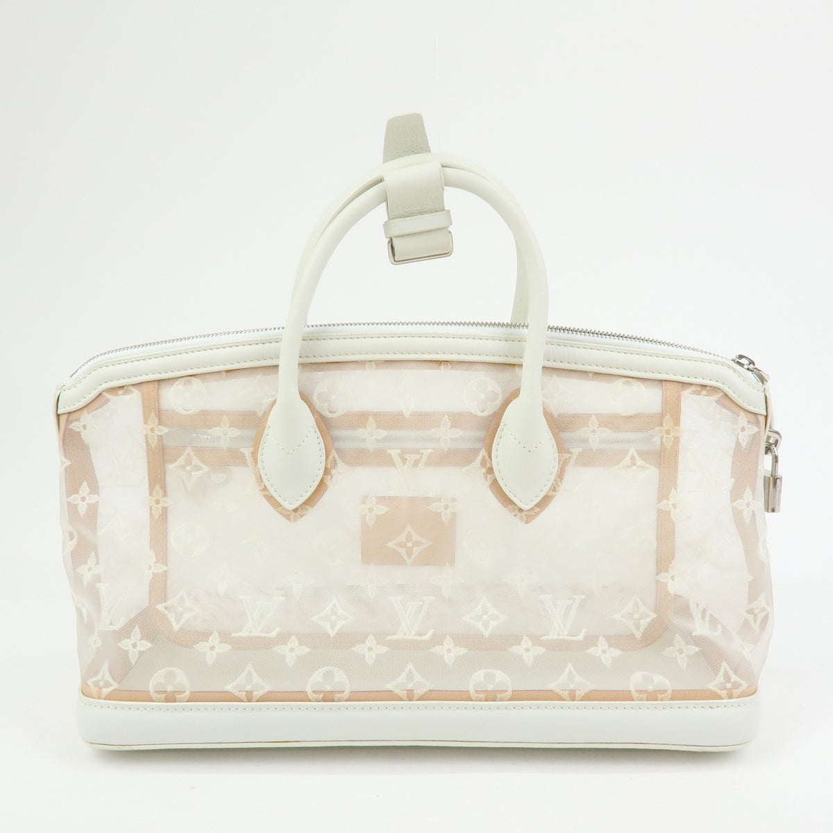 Louis Vuitton Transparence Lockit Mesh And Leather White Mesh Handbag (Pre-Owned)