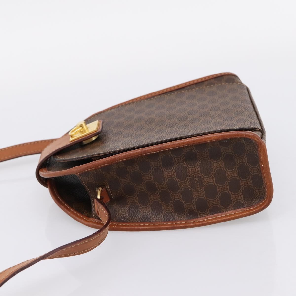 Celine Macadam Shoulder Canvas Brown Canvas Crossbody Bag Bag (Pre-Owned)