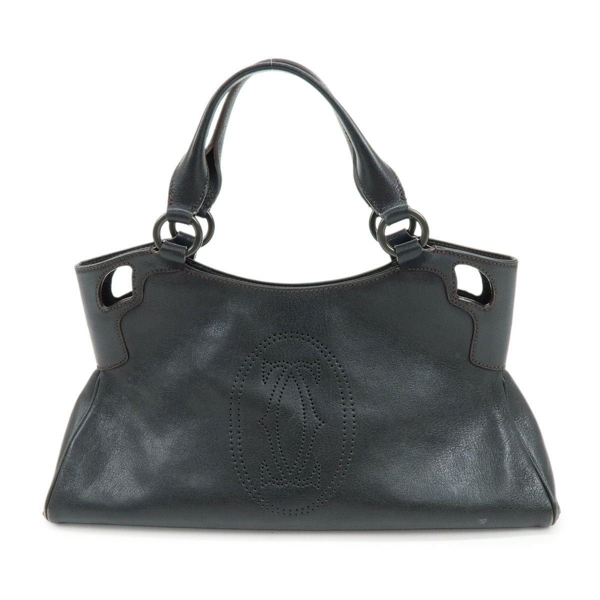 Cartier Marcello Leather Black Leather Handbag (Pre-Owned)