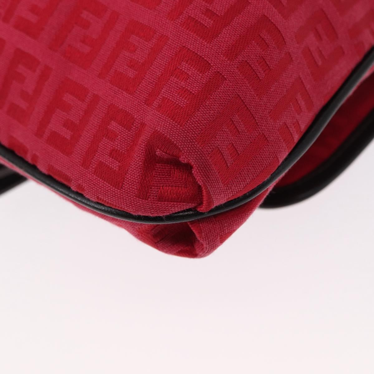 Fendi Vintage Flap Zucchino Canvas Red Canvas Shoulder Bag Bag (Pre-Owned)