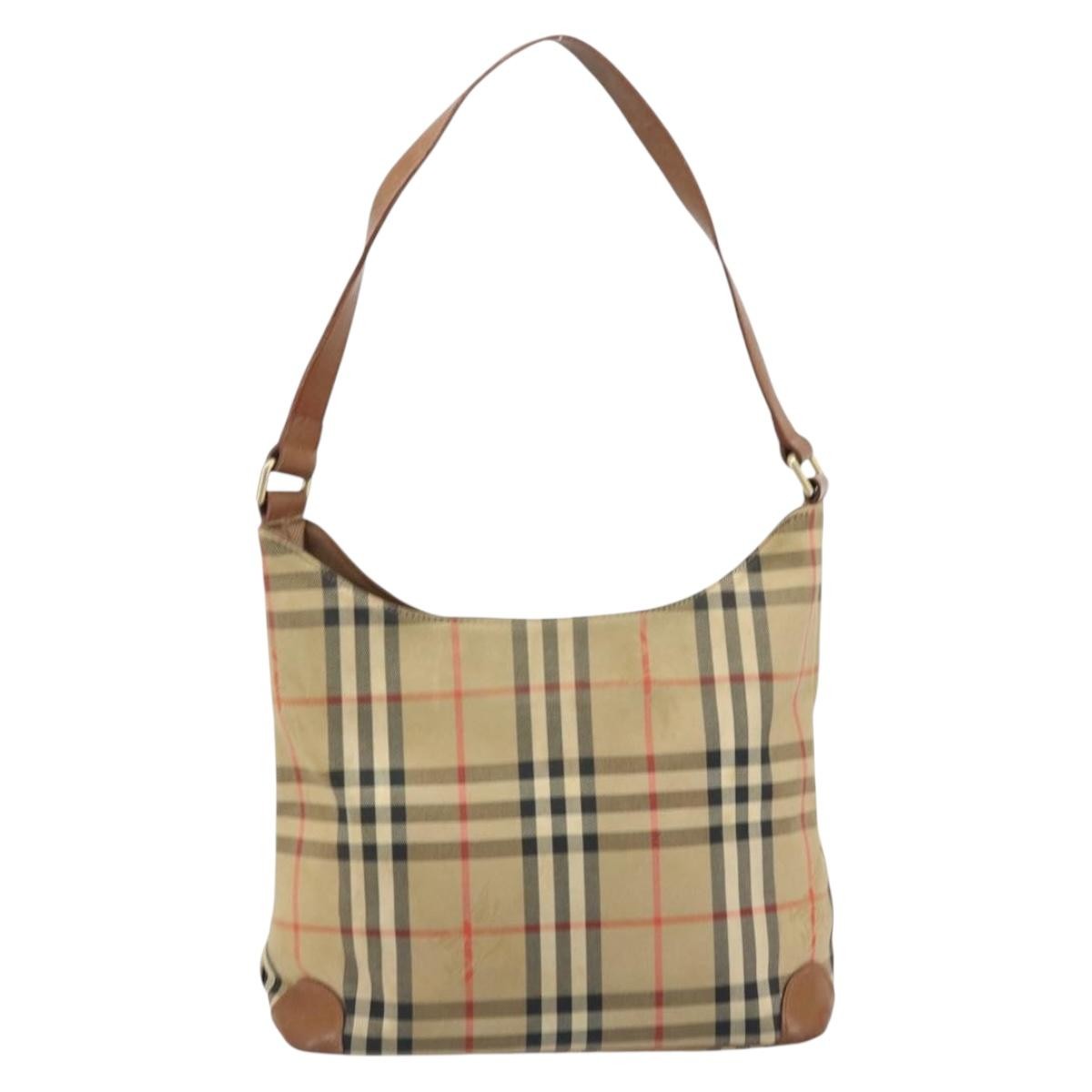 Burberry Nova Check Canvas And Leather Beige Canvas Shoulder Bag Bag (Pre-Owned)