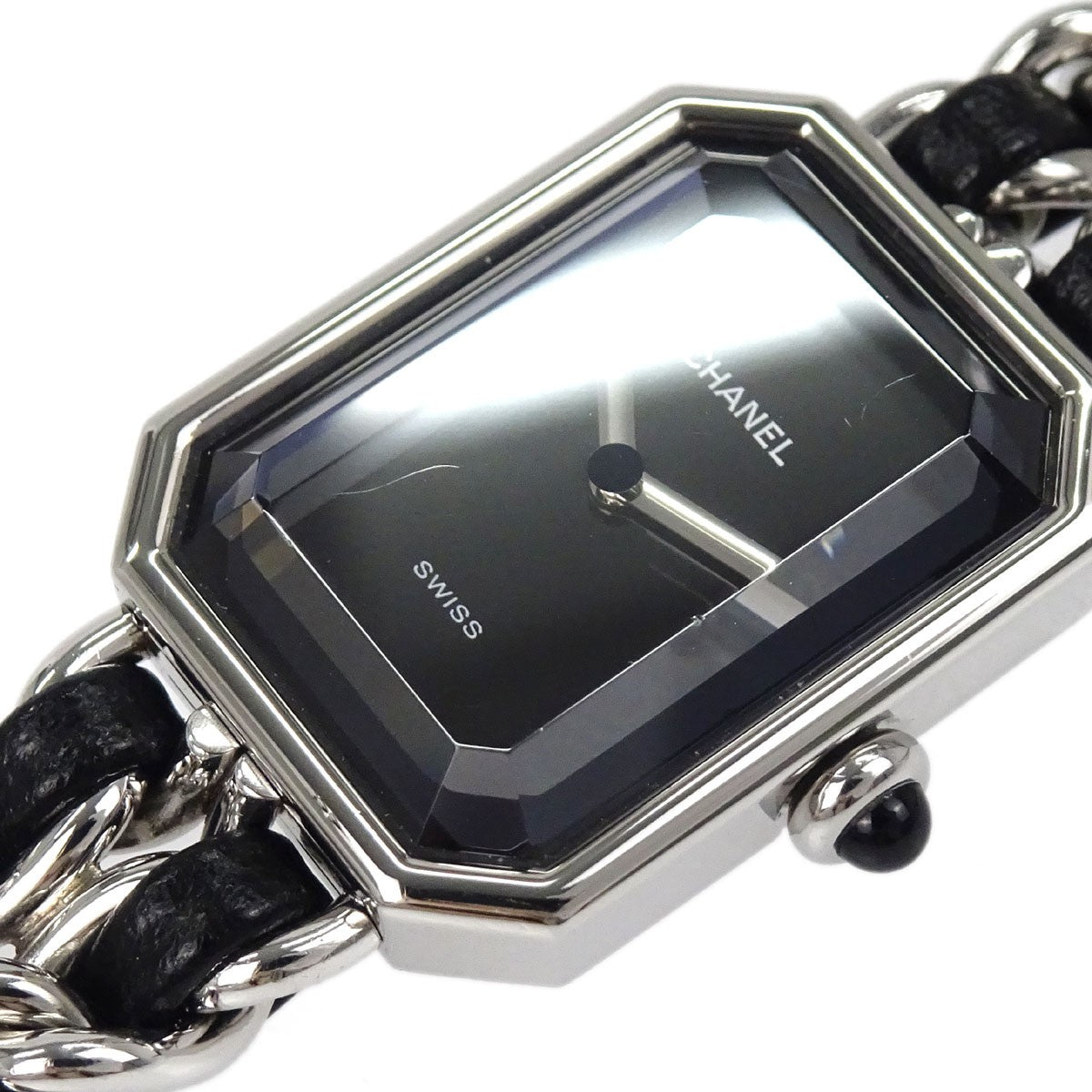 Chanel Premiere Rock Quartz Stainless Steel And Leather Watch (Pre-Owned)