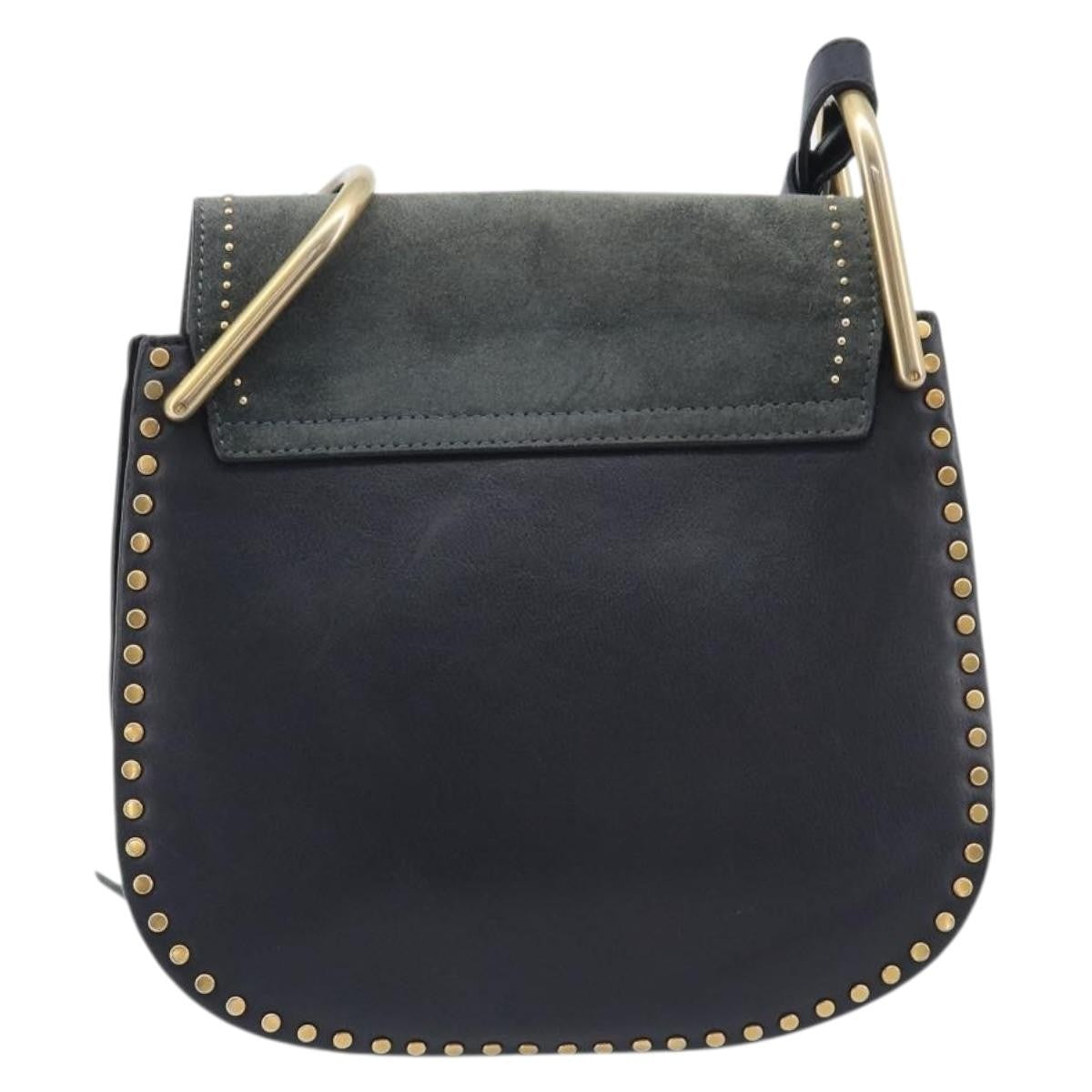 Chloe Hudson Studded Leather Black Leather Handbag (Pre-Owned)