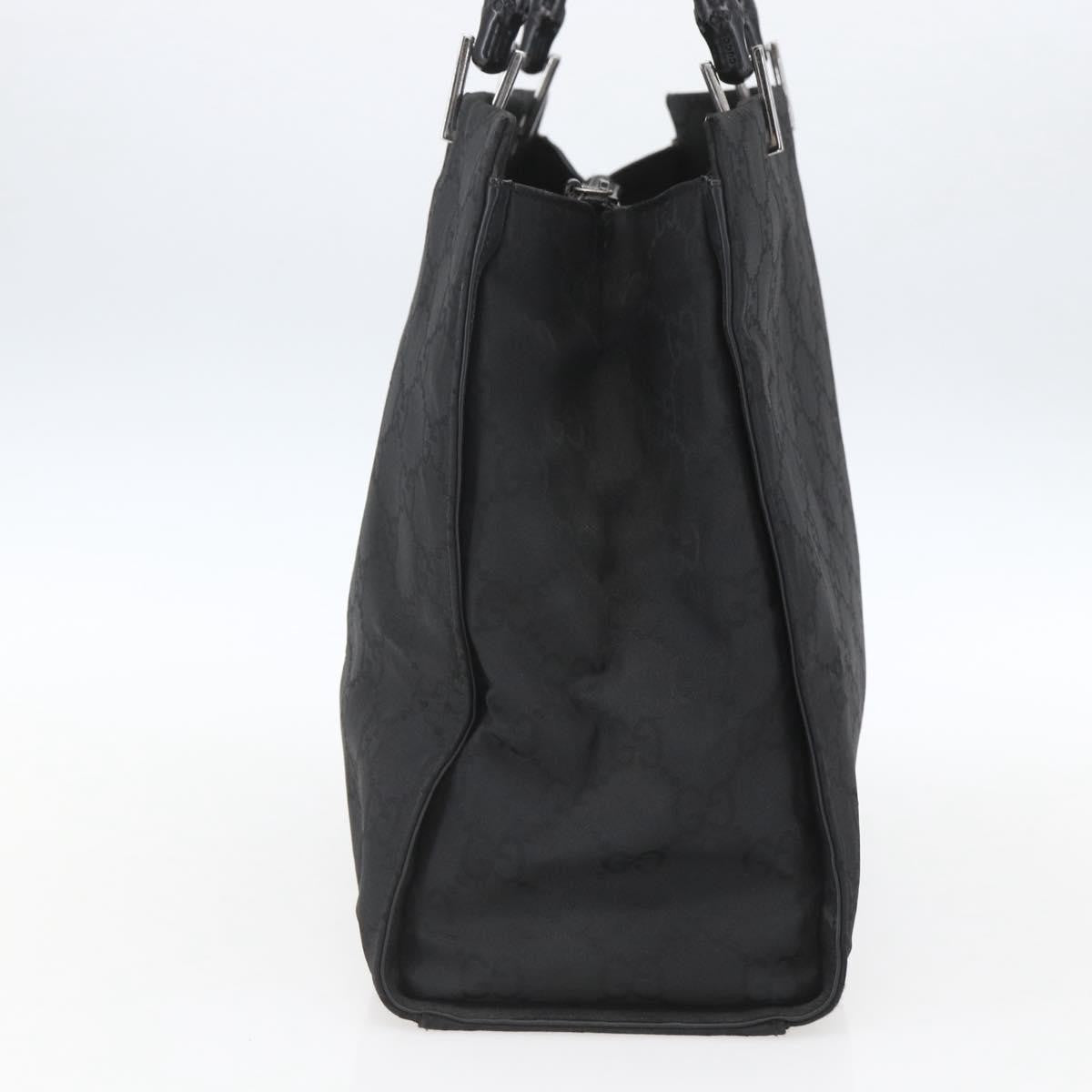 Gucci Vintage Bamboo Handle Tote Gg Nylon Black Nylon Tote Bag Bag (Pre-Owned)