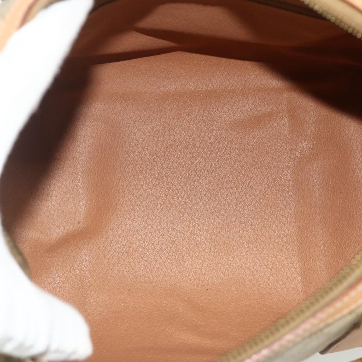 Celine Boston Triomphe Coated Canvas Beige Pvc Handbag (Pre-Owned)