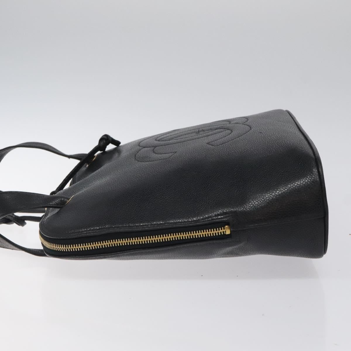 Chanel Vintage Cc Dome Caviar Black Calfskin Handbag (Pre-Owned)