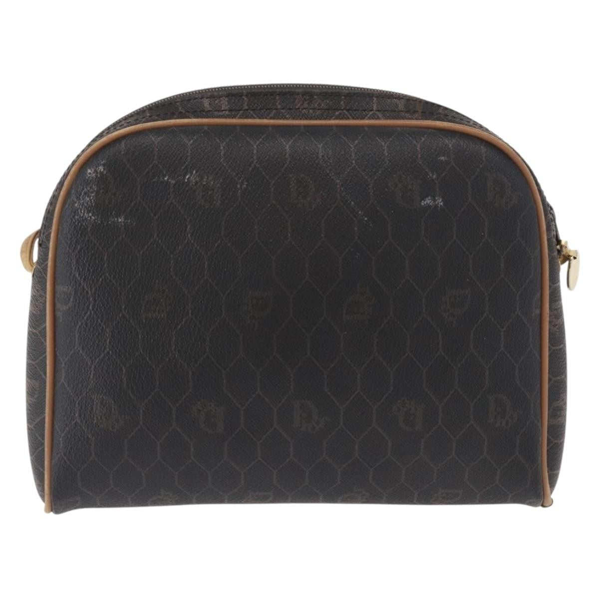 Christian Dior Vintage Honeycomb Canvas And Leather Black Canvas Shoulder Bag Bag (Pre-Owned)