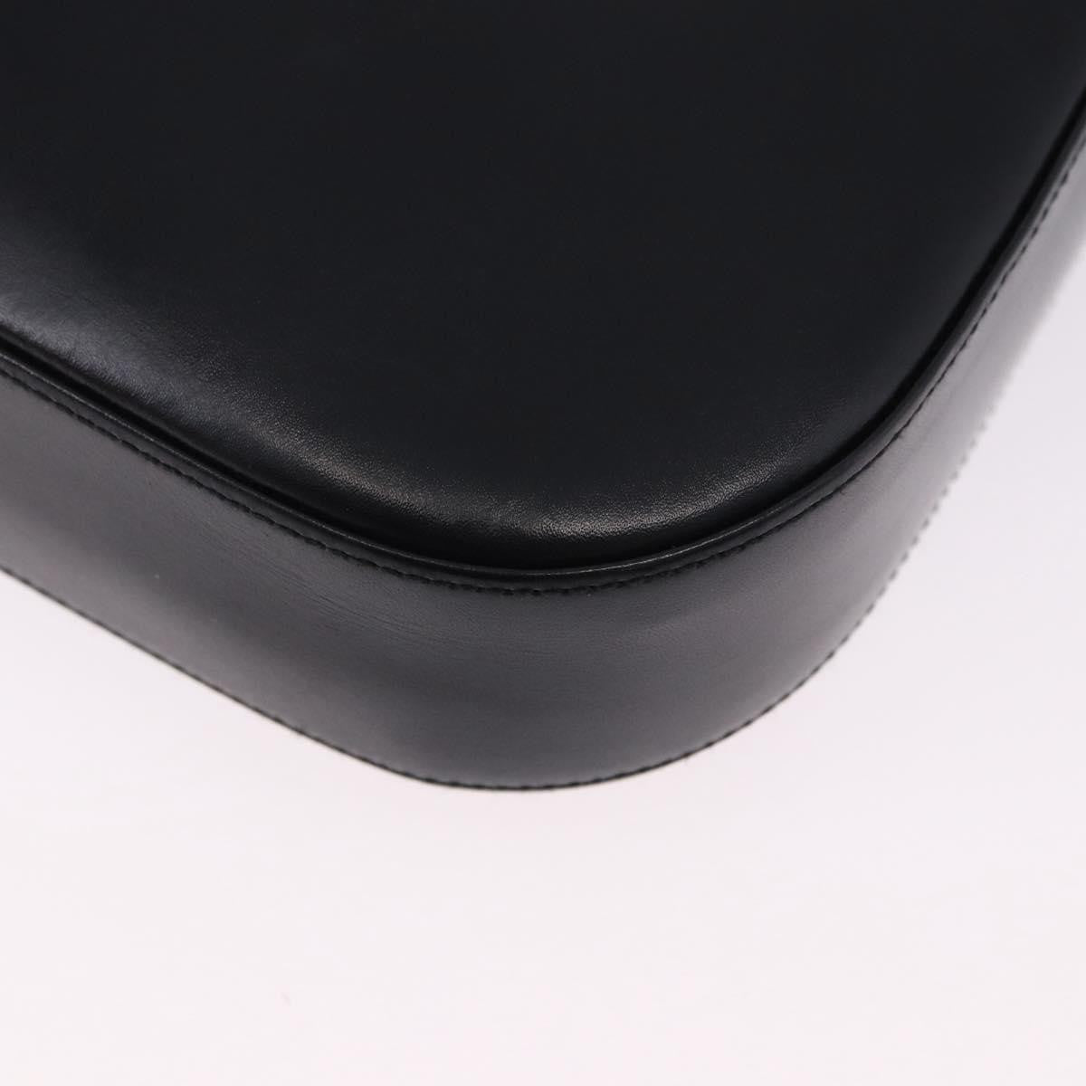 Salvatore Ferragamo Gancini Leather Black Leather Shoulder Bag Bag (Pre-Owned)