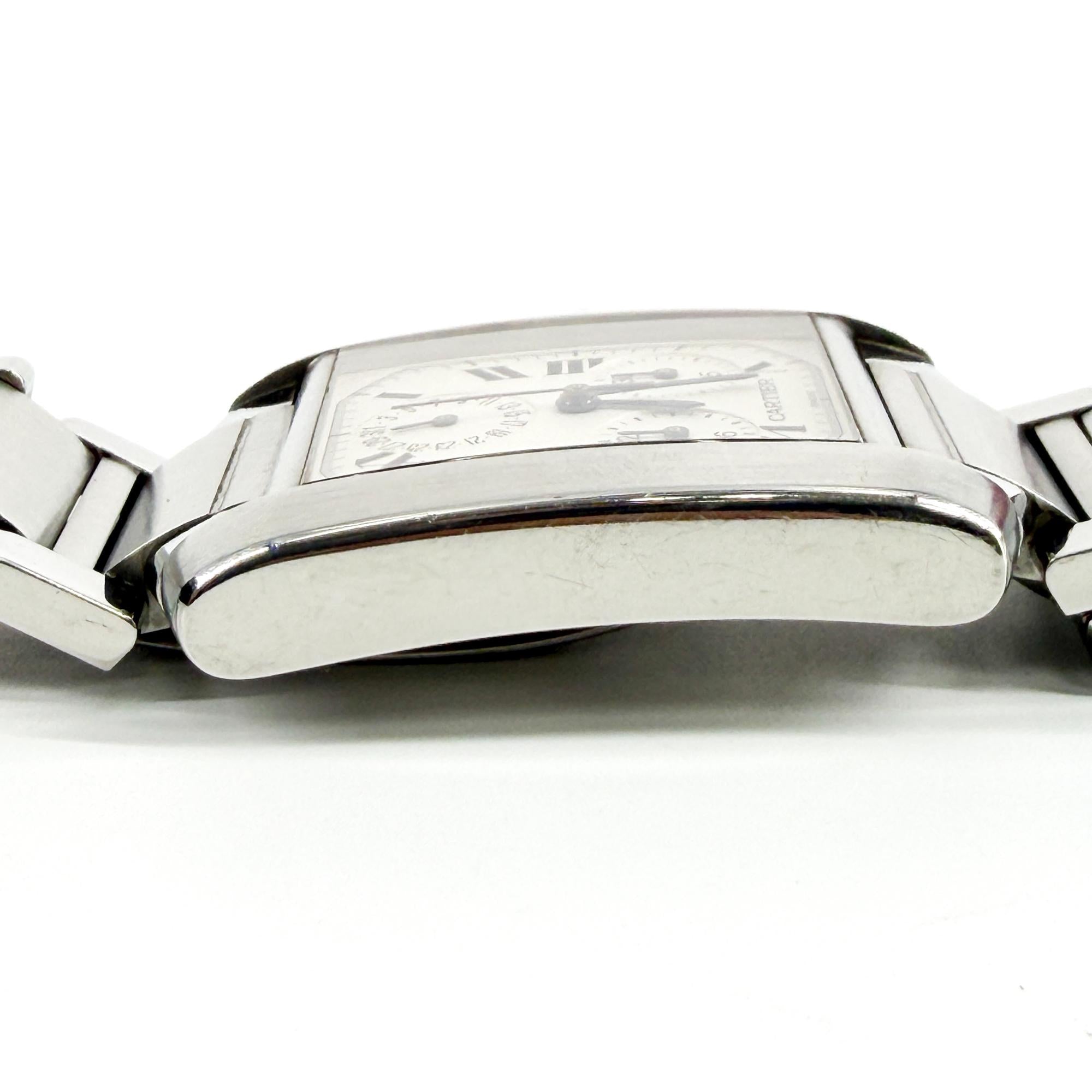 Cartier Tank Francaise Chronoflex Chronograph Quartz Stainless Steel Watch (Pre-Owned)