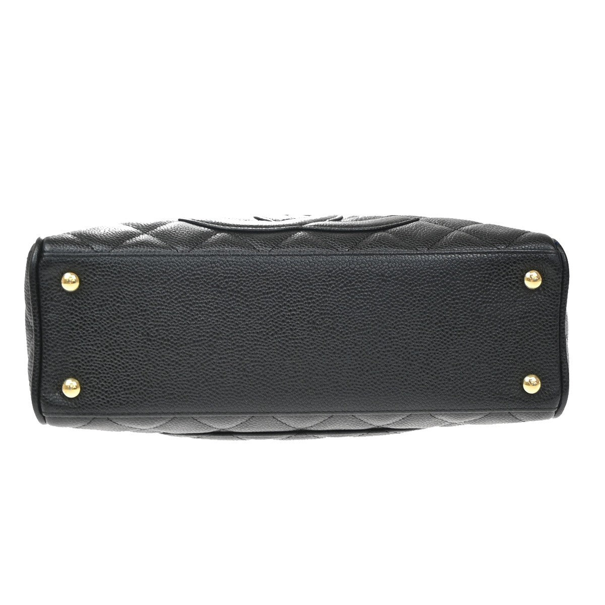 Chanel Timeless Cc Bowler Quilted Caviar Black Leather Handbag (Pre-Owned)
