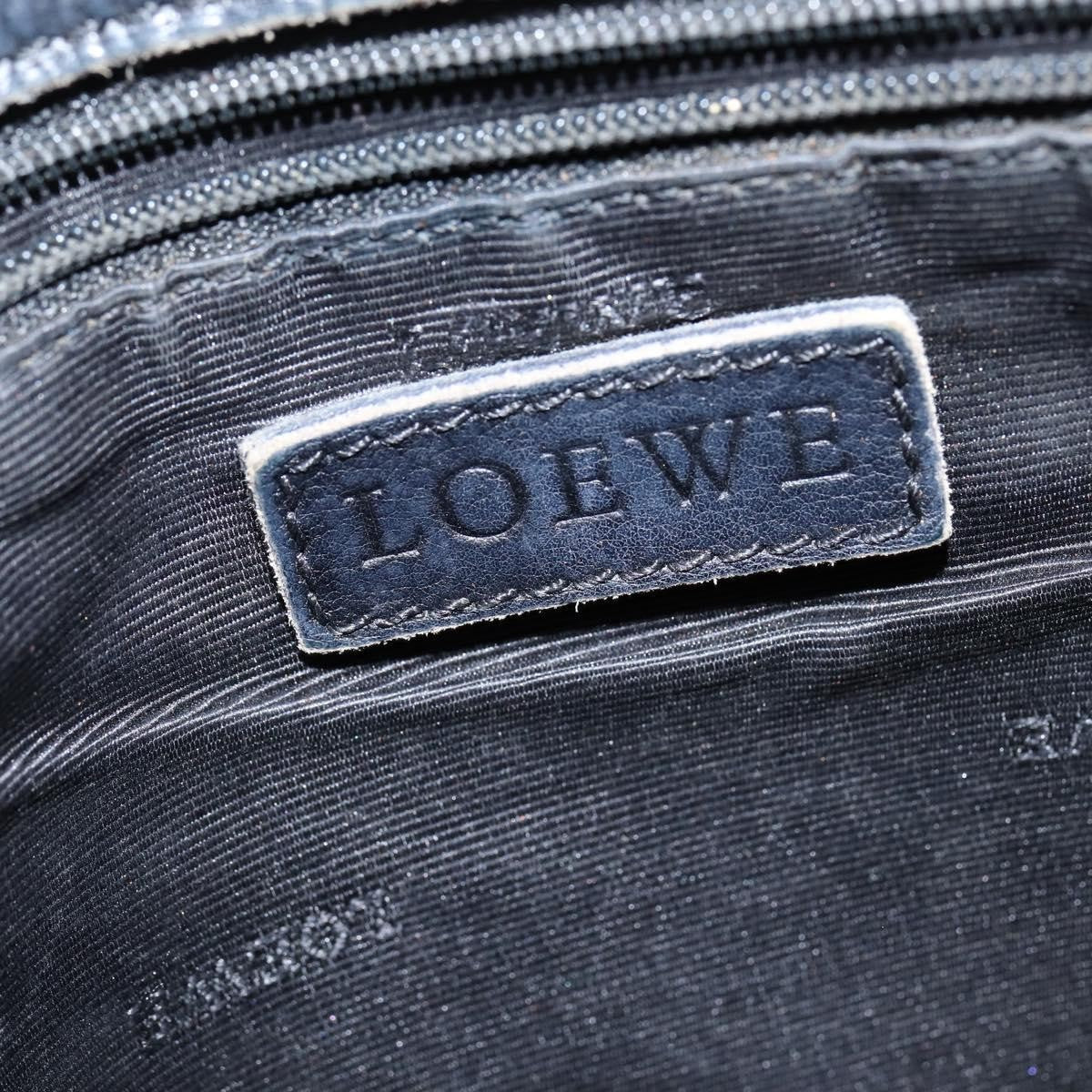 Loewe Anagram Leather Black Leather Shoulder Bag Bag (Pre-Owned)