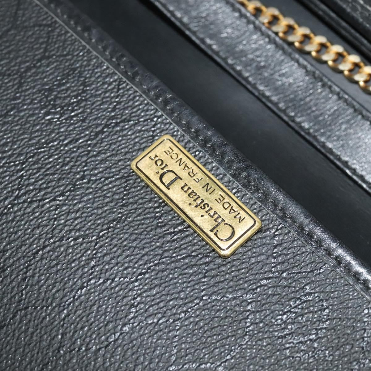 Christian Dior Vintage Honeycomb Canvas Black Canvas Shoulder Bag Bag (Pre-Owned)