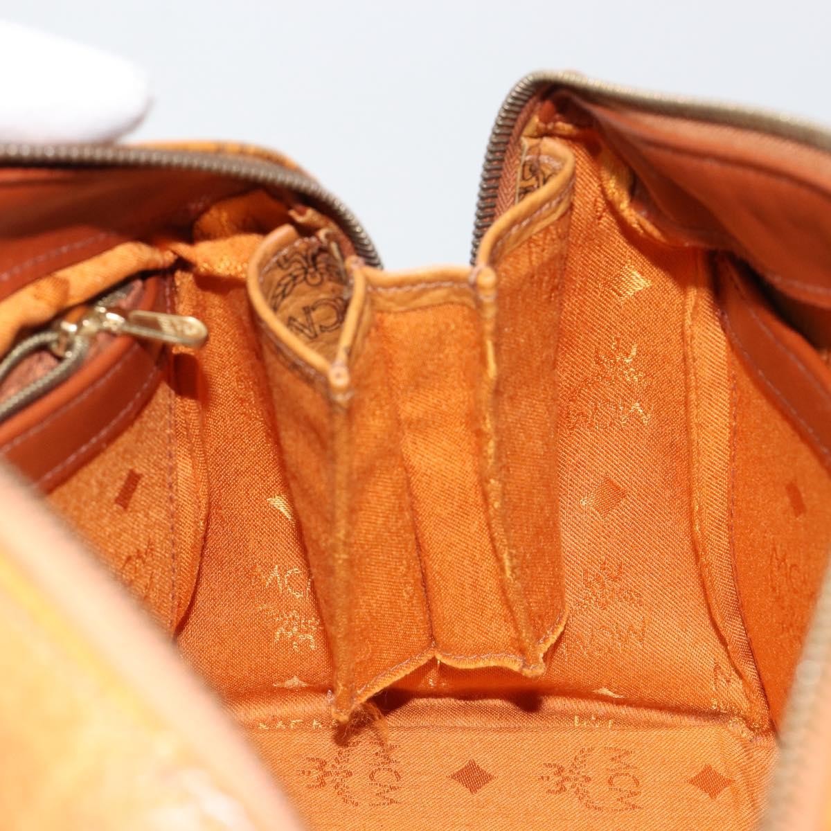 MCM Visetos Logogramme Leather Brown Leather Handbag (Pre-Owned)
