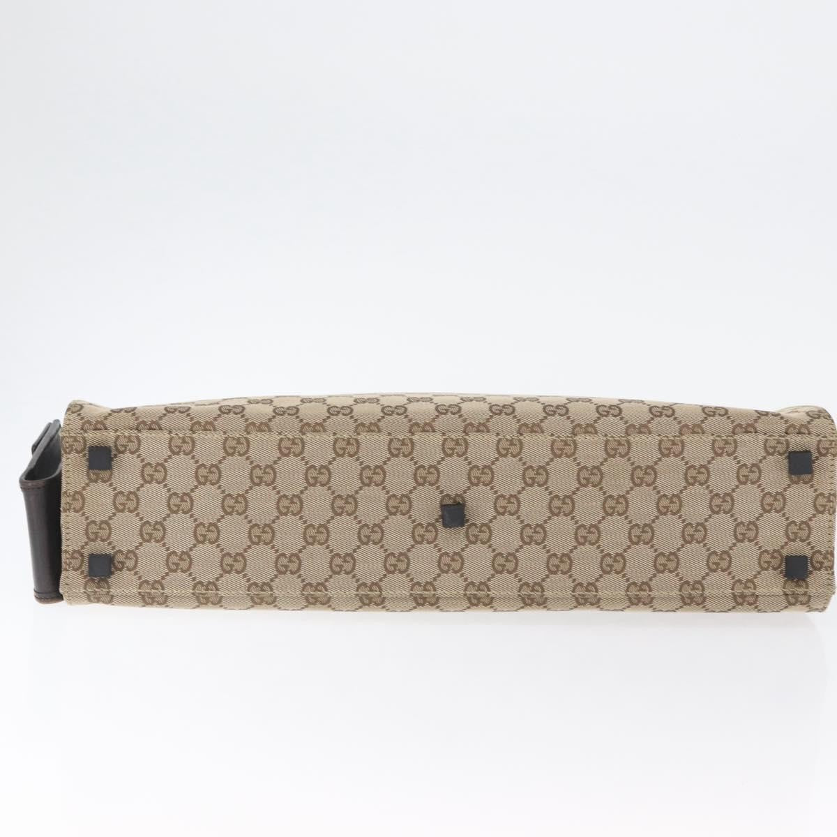 Gucci Gg Canvas Canvas Beige Canvas Briefcase Bag (Pre-Owned)