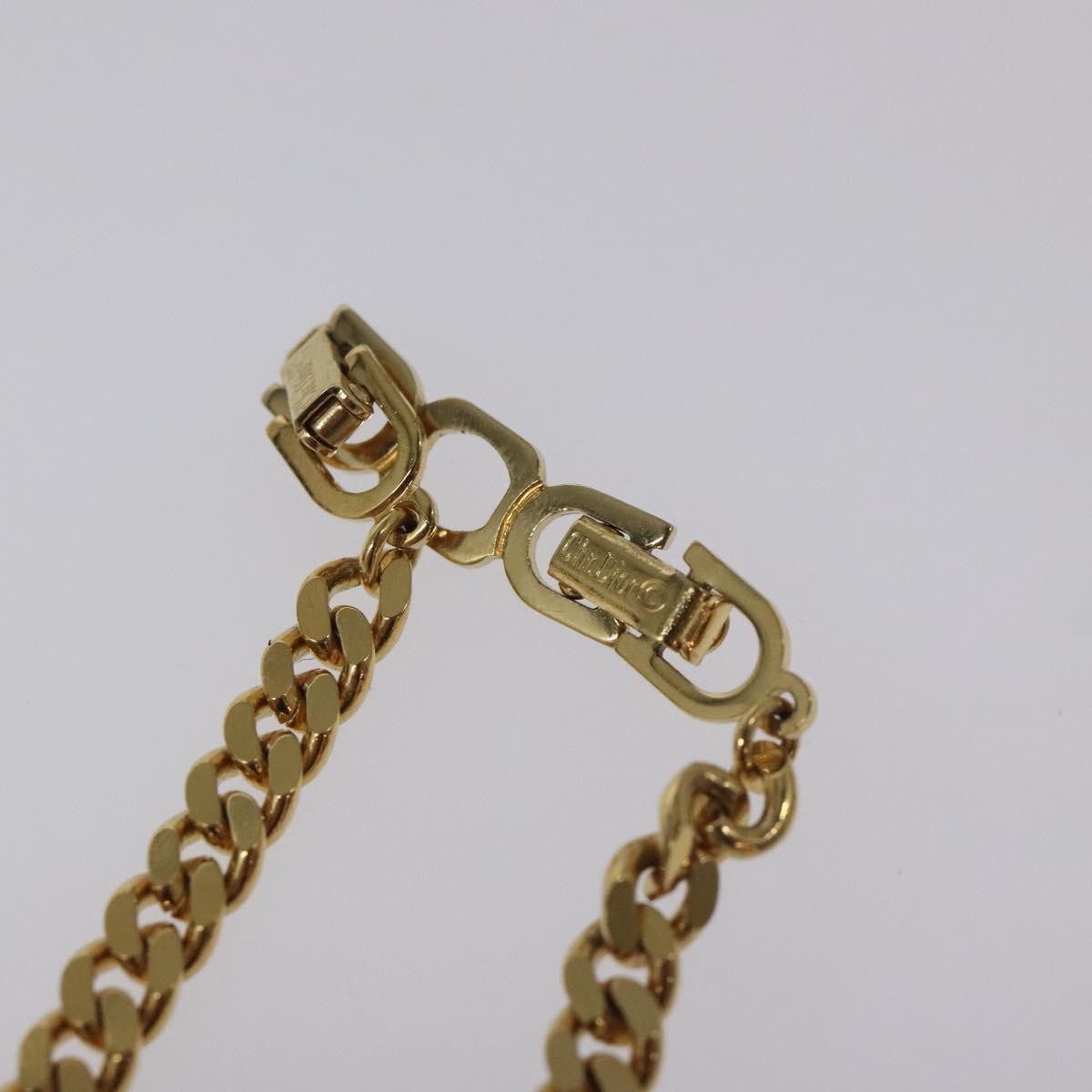 Christian Dior Cd Pendant Metal And Crystals Gold Metal Necklace Jewelry (Pre-Owned)