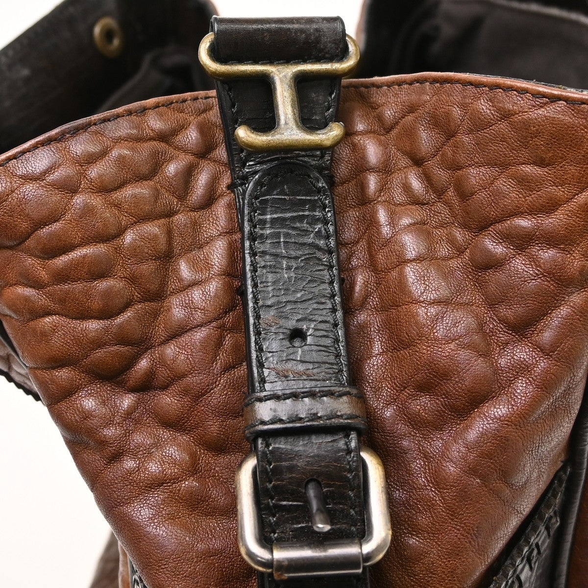 Fendi Handbag Canvas Brown Leather Handbag (Pre-Owned)