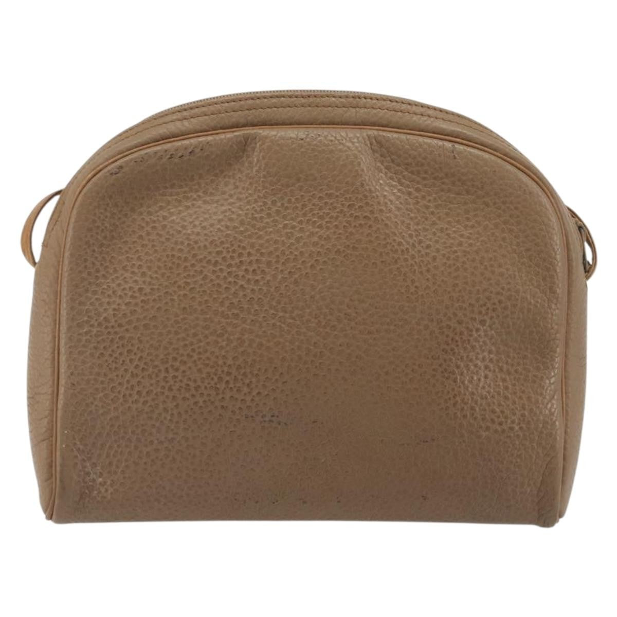 Christian Dior Vintage Cd Logo Leather Beige Leather Shoulder Bag Bag (Pre-Owned)