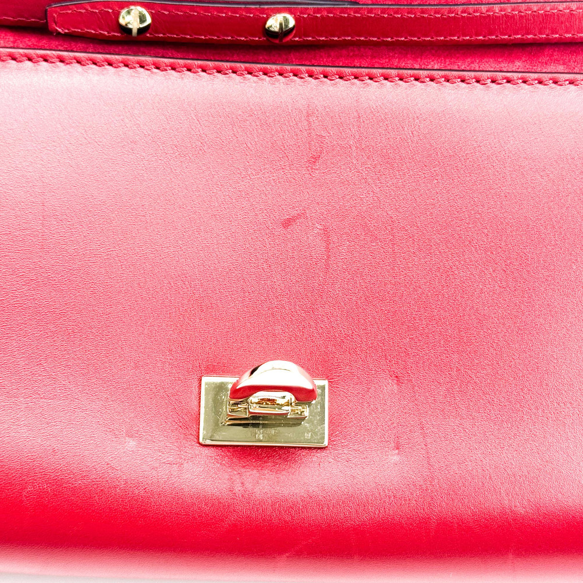 Valentino Garavani Demilune Clutch Studded Leather Red Leather Clutche & Pouche Bag (Pre-Owned)