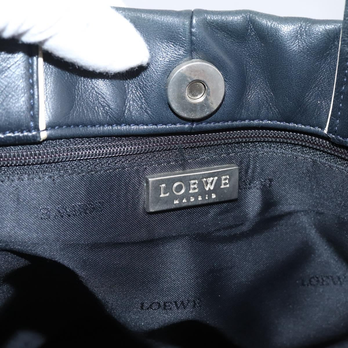 Loewe Tote Leather Black Leather Tote Bag Bag (Pre-Owned)